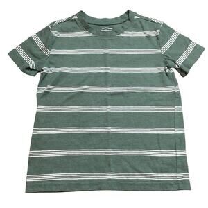 Jumping Beans Boys Kids Green White Striped Essential Tee T-Shirt Size 4